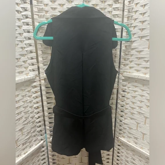 ZARA Black Sleeveless, Wrap Tunic Top with Tie-Waist Small - Picture 11 of 11